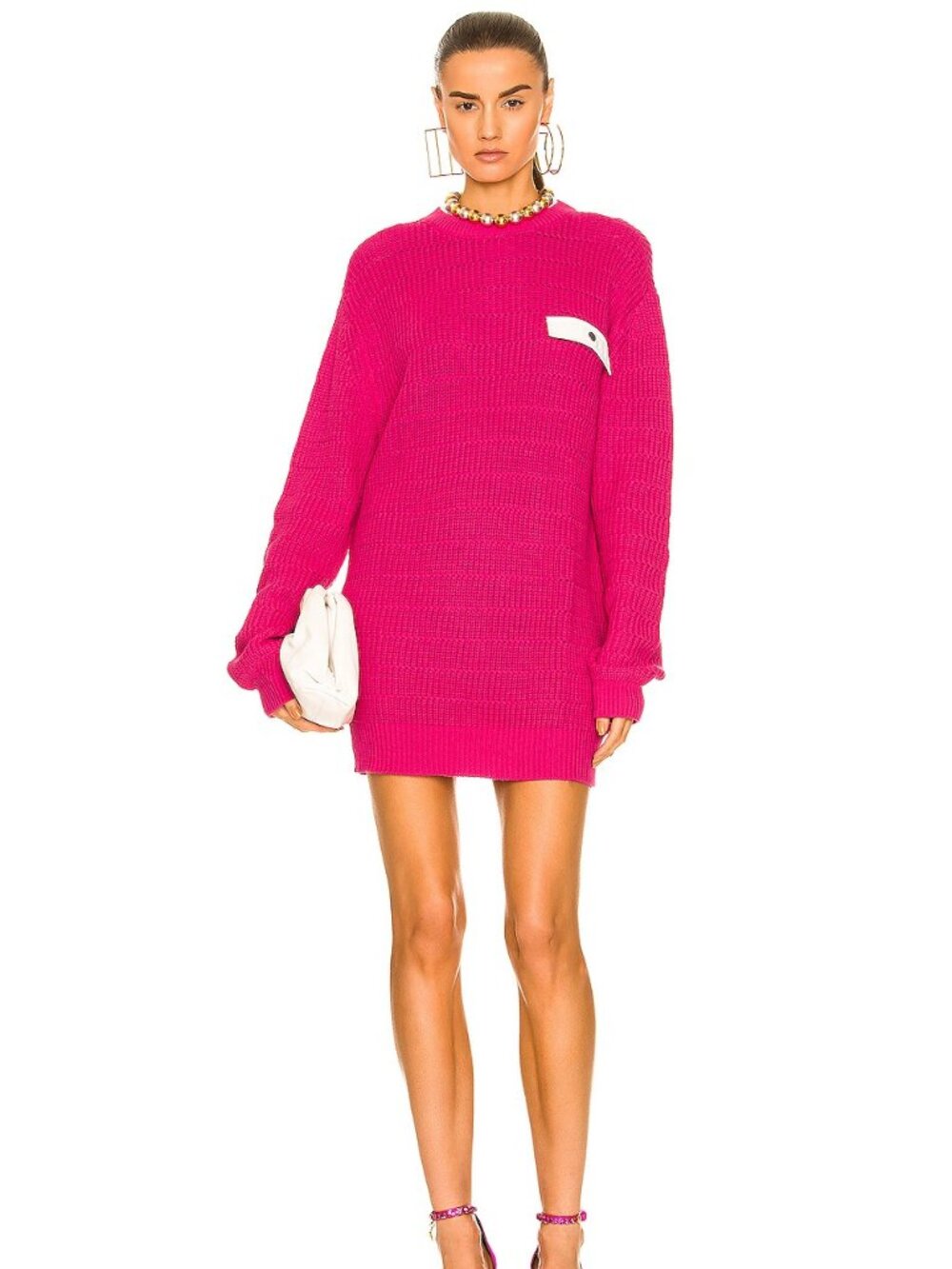 Ser.O.Ya. Valentina Sweater Fuschia Purple Knit Chunky Oversized Size Medium